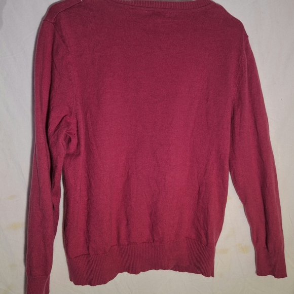 Willow Bay Elegant Argyle Cardigan Sweater - Pink and Gray - Picture 4 of 5